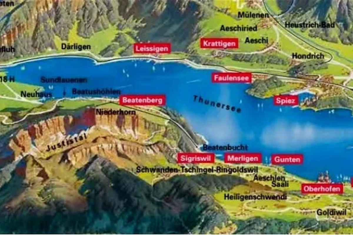 Thun: A historic town with a medieval castle, sitting gracefully by the shores of Lake Thun!